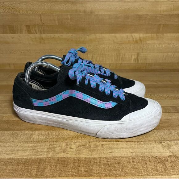 VANS Off The Wall Ultracush Black Shoes Blue/purple  721278 US Men 9 Womens 10.5 - Picture 1 of 7